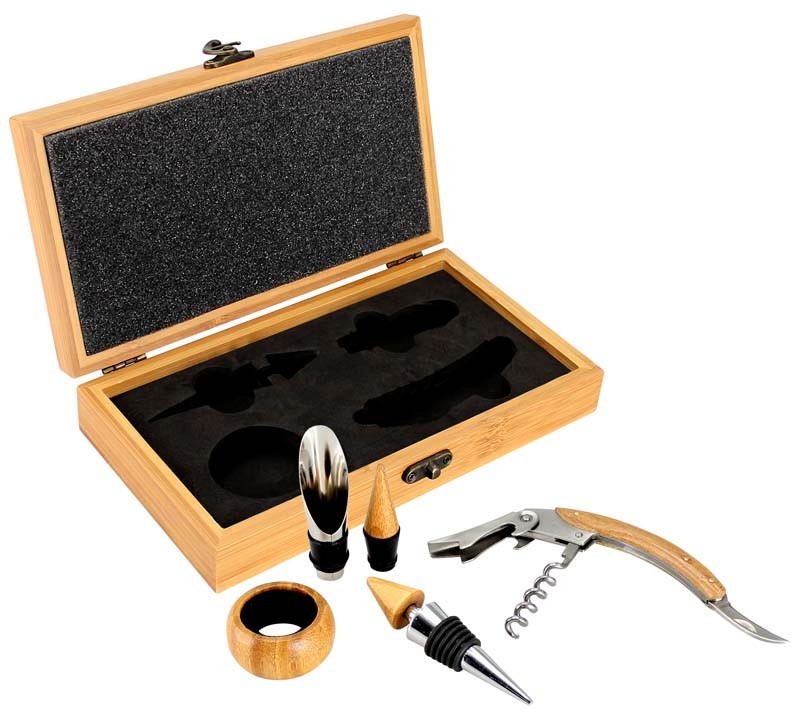 Deluxe Set de Vino de Bamboo