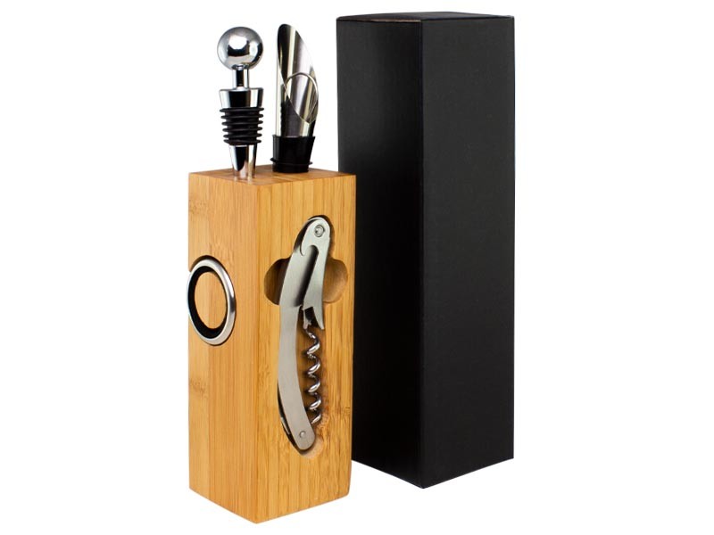 Set de Vino rectangular de Bamboo