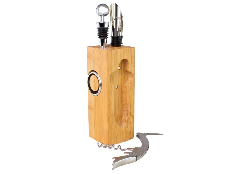 Set de Vino rectangular de Bamboo