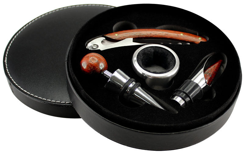 Set de Vino de PU Negro