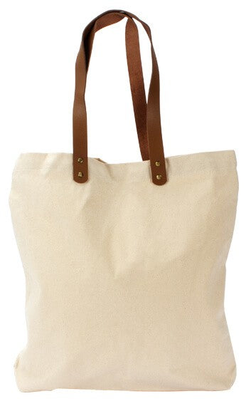 Bolsa de Compras 10oz Canvas asas Cuero