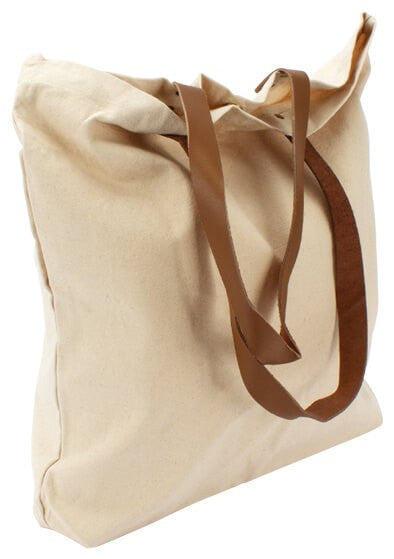 Bolsa de Compras 10oz Canvas asas Cuero