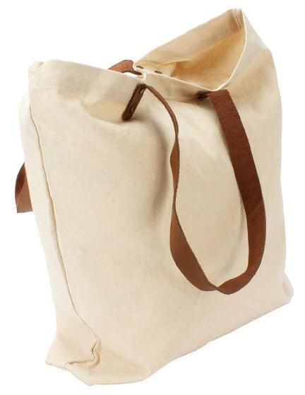 Bolsa de Compras 10oz Canvas asas Cuero