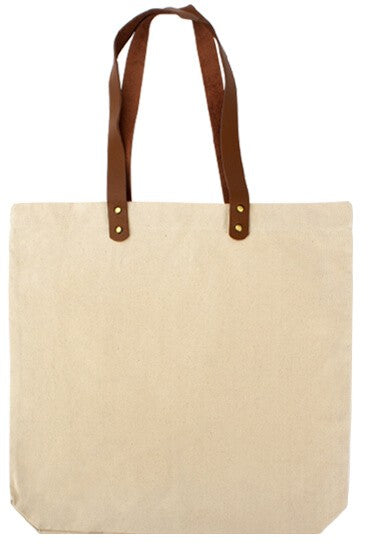 Bolsa de Compras 10oz Canvas asas Cuero