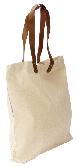 Bolsa de Compras 10oz Canvas asas Cuero