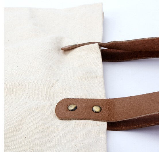 Bolsa de Compras 10oz Canvas asas Cuero