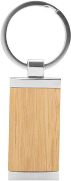 Llavero de Bamboo Metal Tag