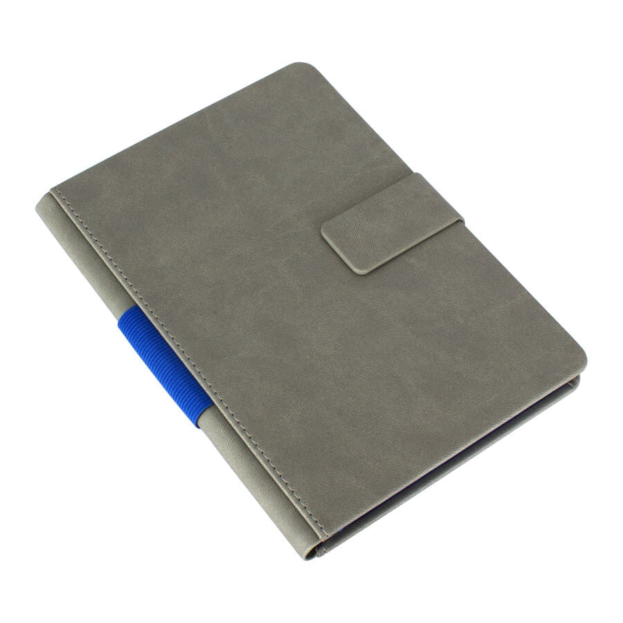 Cuaderno A5 Gris PU Tapa Dura