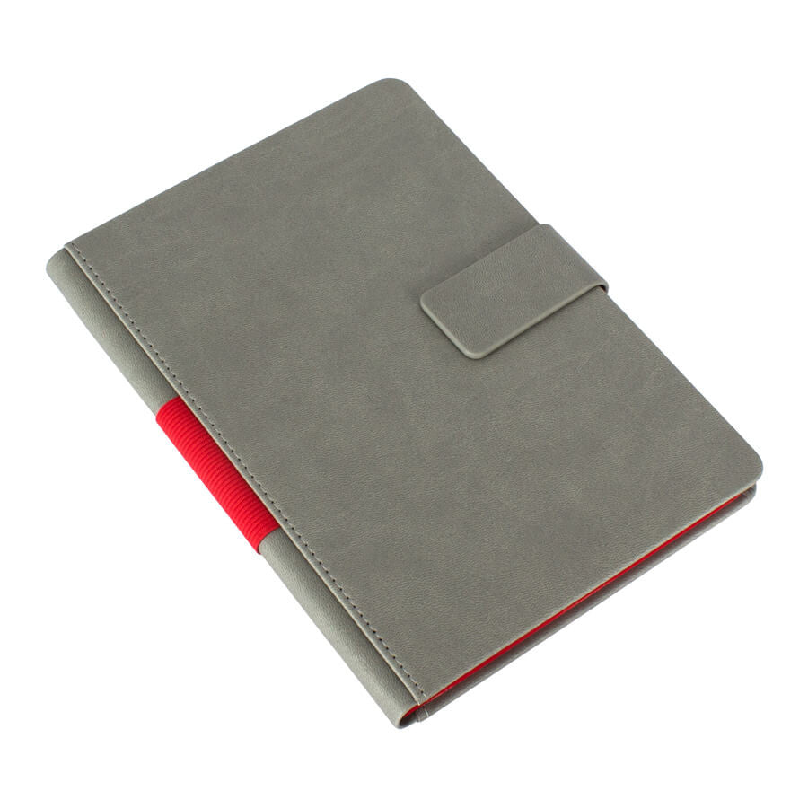 Cuaderno A5 Gris PU Tapa Dura