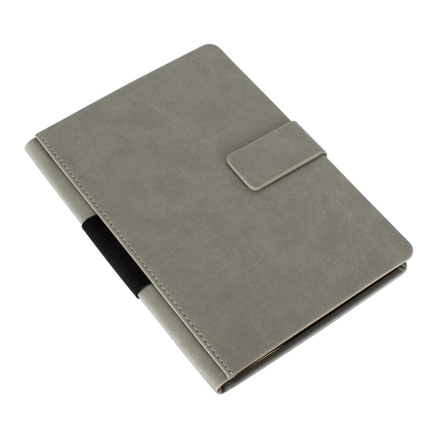 Cuaderno A5 Gris PU Tapa Dura