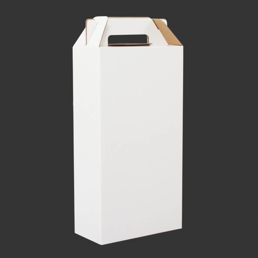 Caja de Cartón con Asas, 2 Botellas de Vino